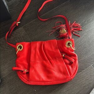 VINCE VRed Leather Crossbody Bag